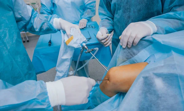 Chirurgie Arthroscope Chirurgiens Orthopédistes Équipe Dans Salle Opération Avec Des — Photo