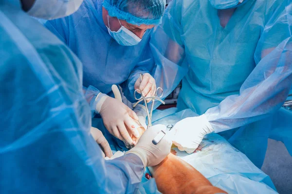 Process Trauma Surgery Operation Group Surgeons Operating Room Surgery Equipment — Stock Photo, Image