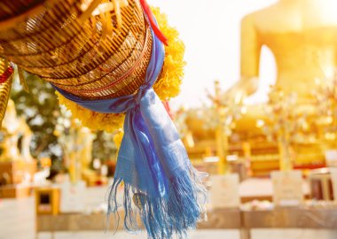 Sembolleri Budizm. Güneydoğu Asya. Ayrıntılar Tayland Budist tapınağı. Arka planlar