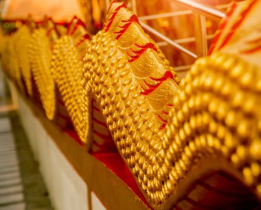 Sembolleri Budizm. Güneydoğu Asya. Ayrıntılar Tayland Budist tapınağı. Arka planlar