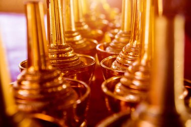 Sembolleri Budizm. Güneydoğu Asya. Ayrıntılar Tayland Budist tapınağı. Arka planlar