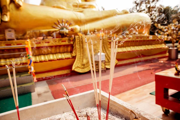 Symbolen Van Het Boeddhisme Het Branden Van Wierook Stokjes Zuid — Stockfoto