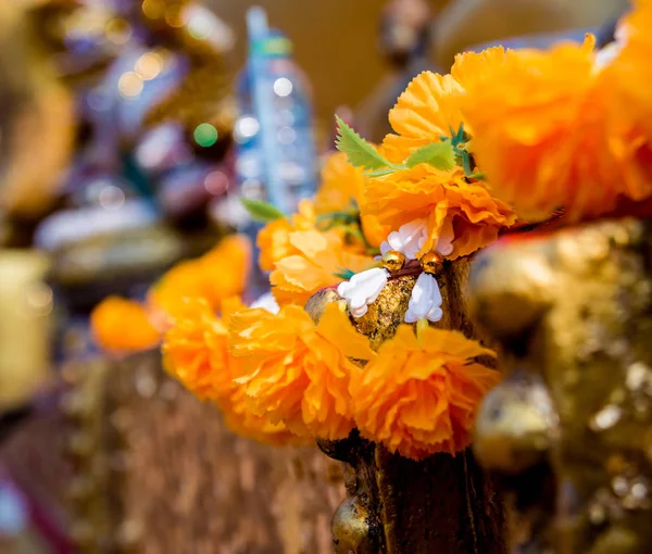 Symboly Buddhismu Jiho Východní Asie Podrobnosti Buddhistický Chrám Thajsku Pozadí — Stock fotografie