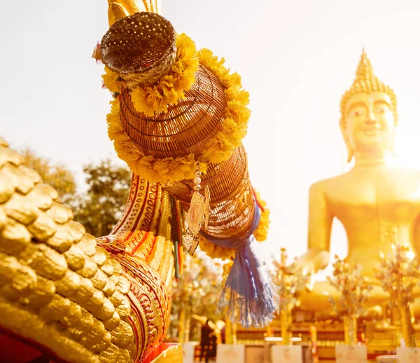 佛教的象征 东南亚 泰国佛教寺庙的细节 — 图库照片