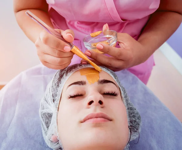 Facial Cosmetische Procedure Spa Salon Procedure Voor Het Toepassen Van — Stockfoto