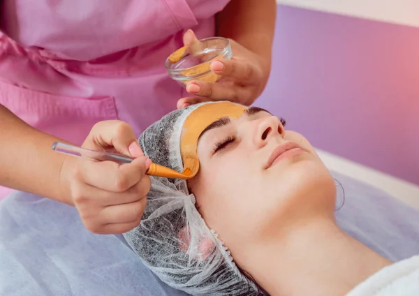 Facial Cosmetische Procedure Spa Salon Procedure Voor Het Toepassen Van — Stockfoto