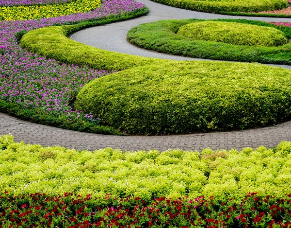 热带花园的豪华景观设计 美丽的风景热带花园 — 图库照片