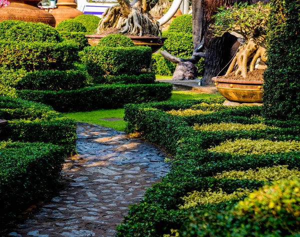 Design Paesaggistico Lusso Del Giardino Tropicale Bella Vista Del Giardino — Foto Stock