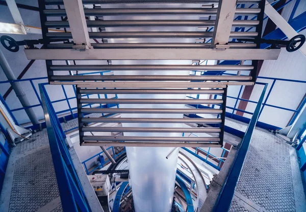 Moderna Automatiserade Produktionslinje Fabriken Plastpåse Tillverkningsprocessen Bakgrund — Stockfoto