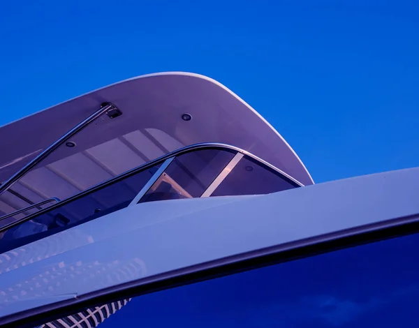 Vista Del Puerto Con Detalles Yates Hermoso Cielo Atardecer Bahía — Foto de Stock