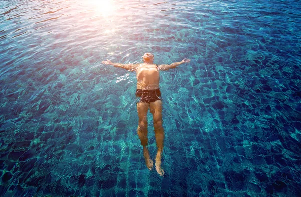 Jonge Atleet Zwemmen Het Zwembad Actieve Sport Concept — Stockfoto