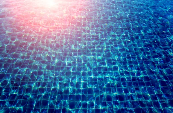 Blauwe Geripte Water Zwembad Als Achtergrond — Stockfoto