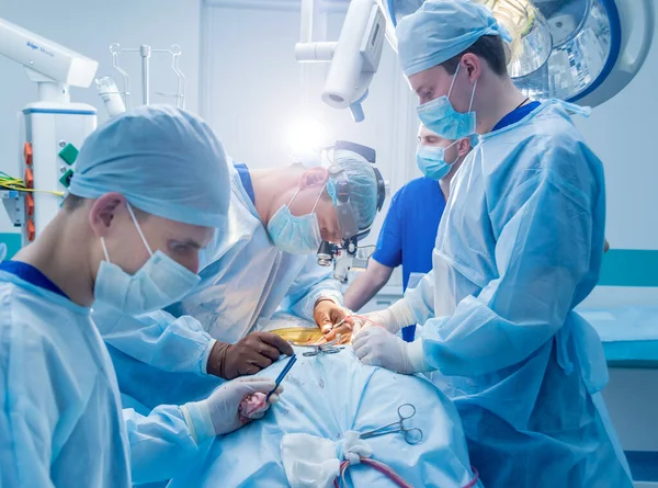 Spinal Surgery Group Surgeons Operating Room Surgery Equipment Laminectomy Modern — Stock Photo, Image