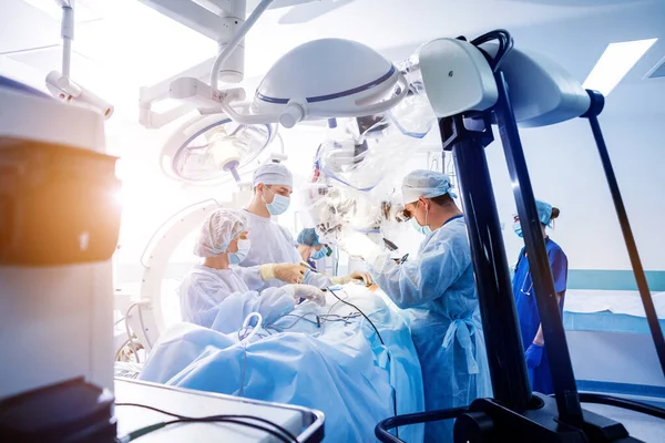 Spinal Surgery Group Surgeons Operating Room Surgery Equipment Laminectomy Modern — Stock Photo, Image