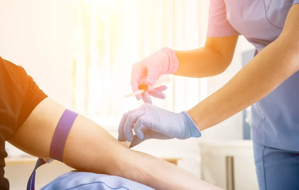 Nurse Taking Blood Sample Medical Equipment Blood Test — Stock Photo, Image