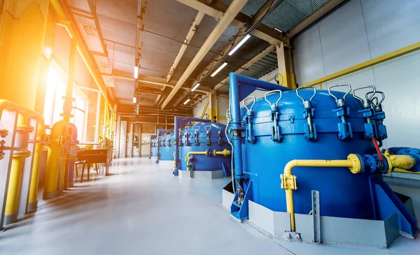 Interieur Einer Modernen Erdölfabrik Industrieller Hintergrund — Stockfoto