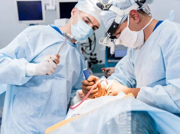 Spinale Chirurgie Groep Chirurgen Operatiekamer Met Chirurgische Apparatuur Laminectomie Moderne — Stockfoto