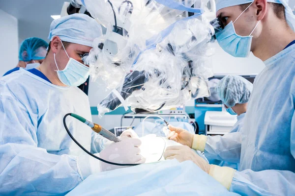 Spinal Surgery Group Surgeons Operating Room Surgery Equipment Laminectomy Modern — Stock Photo, Image