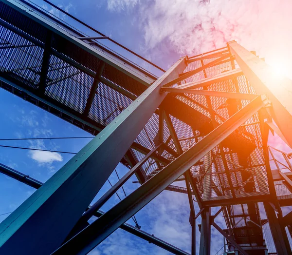 Uitrusting Pijpleiding Olieraffinaderij Industriële Achtergrond — Stockfoto