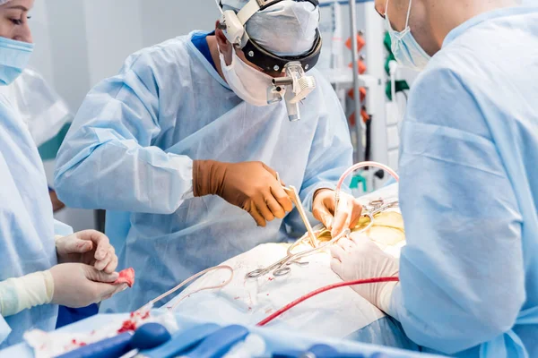 Spinale Chirurgie Groep Chirurgen Operatiekamer Met Chirurgische Apparatuur Laminectomie Moderne — Stockfoto