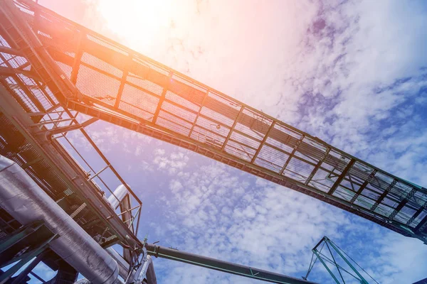 Equipos Tuberías Refinerías Petróleo Antecedentes Industriales — Foto de Stock