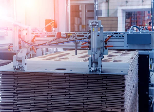 Ahşap zemin fabrikasının üretim hattı, endüstriyel arka plan