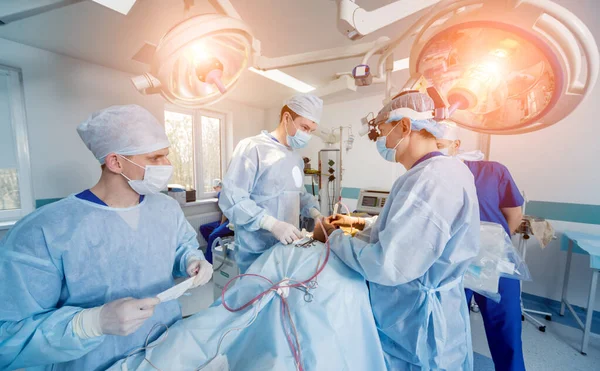 Spinal Surgery Group Surgeons Operating Room Surgery Equipment Laminectomy Modern — Stock Photo, Image