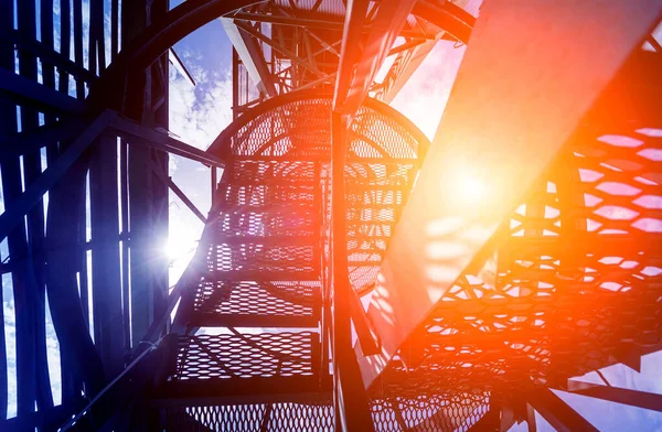 Uitrusting Pijpleiding Olieraffinaderij Industriële Achtergrond — Stockfoto