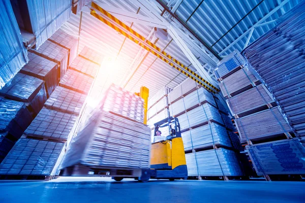 Forklift Loader Storage Warehouse Ship Yard Delivery Logistics Concept — Stock Photo, Image