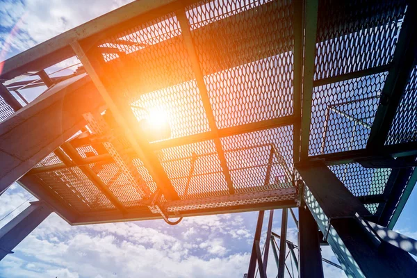 Uitrusting Pijpleiding Olieraffinaderij Industriële Achtergrond — Stockfoto