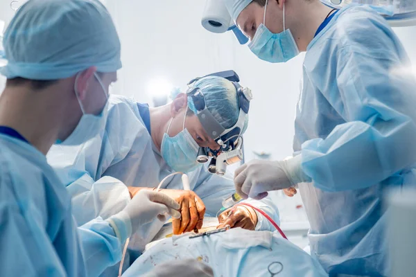 Spinal Surgery Group Surgeons Operating Room Surgery Equipment Laminectomy Modern — Stock Photo, Image