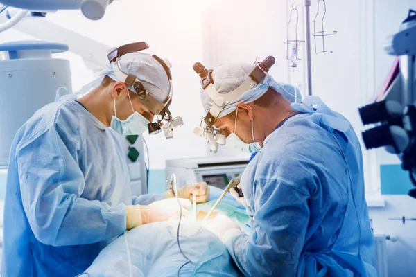 Spinal Surgery Group Surgeons Operating Room Surgery Equipment Laminectomy Modern — Stock Photo, Image