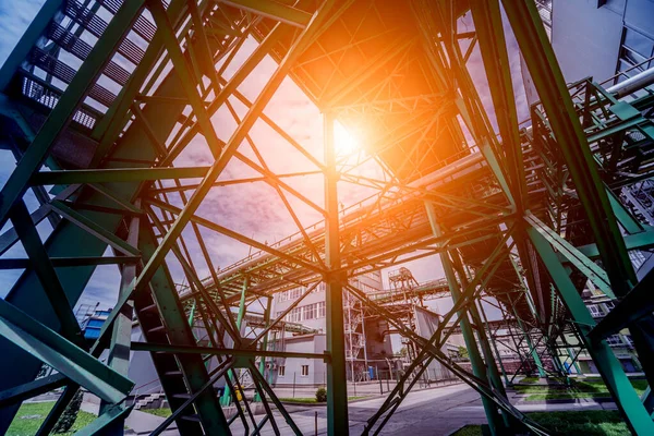 Equipos Tuberías Refinerías Petróleo Antecedentes Industriales — Foto de Stock