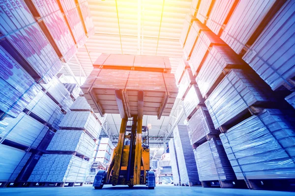 Forklift Loader Storage Warehouse Ship Yard Delivery Logistics Concept — Stock Photo, Image