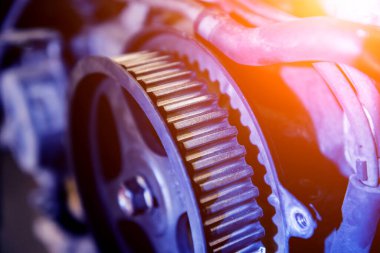 Motorun bir parçası. Otomobil konsepti. Tasarım arka planı