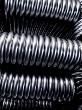 Metal boru inşaatının endüstriyel arka planı.