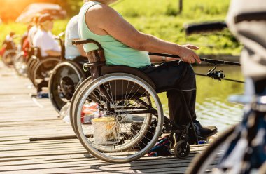Engelliler arasında spor balıkçılığı şampiyonası.