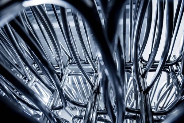 Contexto industrial abstrato de construção de tubos de metal. — Fotografia de Stock
