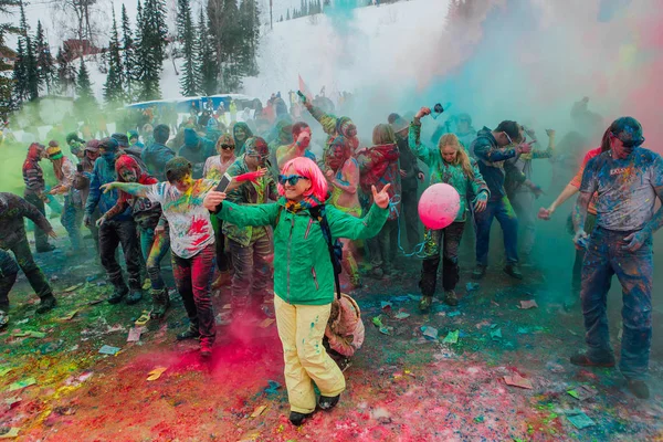 Sheregesh Kemerovo Region Russia April 2018 Grelka Fest Sports Entertainment — Stock Photo, Image