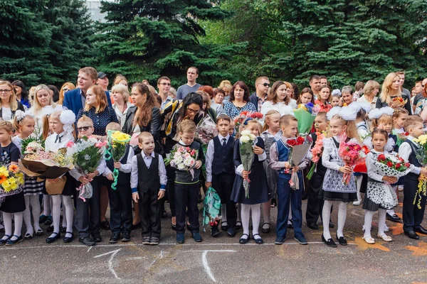 Novokuznetsk Região Kemerovo Rússia Sep 2018 Encontro Com Alunos Primeiro — Fotografia de Stock