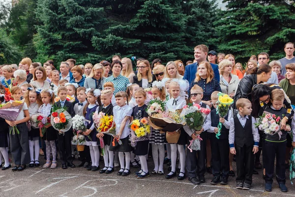 Novokuznetsk Região Kemerovo Rússia Sep 2018 Encontro Com Alunos Primeiro — Fotografia de Stock