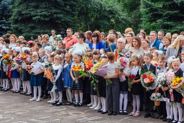 Novokuznetsk Kemerovo Region Russia Sep 2018 Meeting First Grade Pupils — Stock Photo, Image