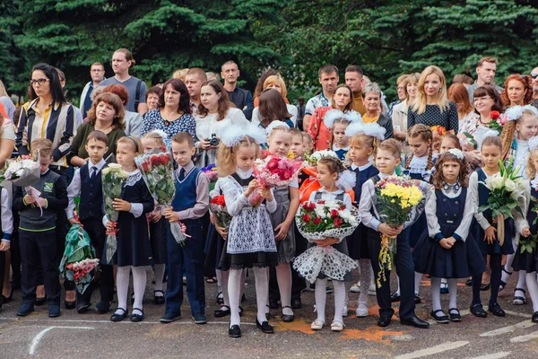 Novokuznetsk Região Kemerovo Rússia Sep 2018 Encontro Com Alunos Primeiro — Fotografia de Stock