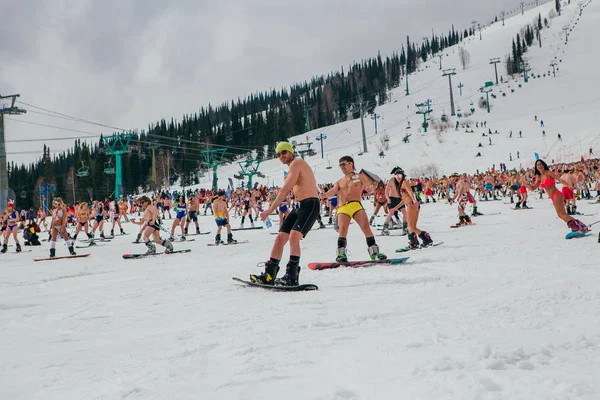 Sheregesh Kemerowo Region Russland April 2018 Grelka Fest Ist Eine — Stockfoto