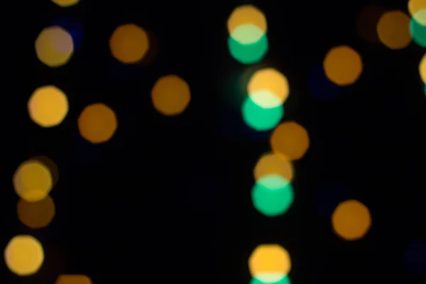 Bokeh azzurrato astratto colorato da luci di notte — Foto Stock