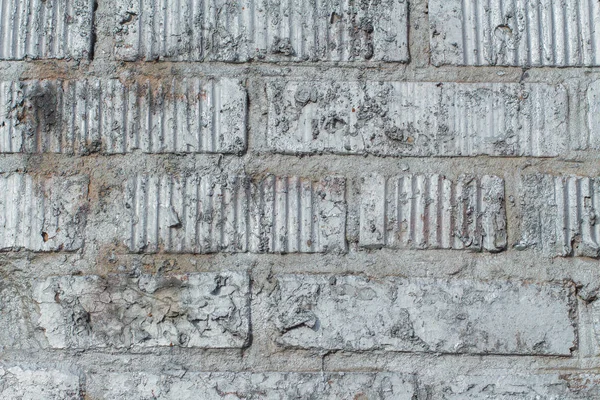 Tło z cegły ścienne tekstury malowane srebrną farbą — Zdjęcie stockowe