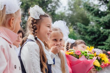 Novokuznetsk, Kemerovo Region, Rusya-Eyl, 1, 2018: Eylül ilk-Rusya bilgi günü.