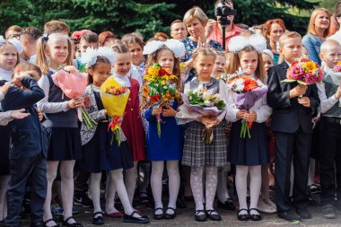 Novokuznetsk, Kemerovo Region, Rusya-Eyl, 1, 2018: Eylül ilk-Rusya bilgi günü.