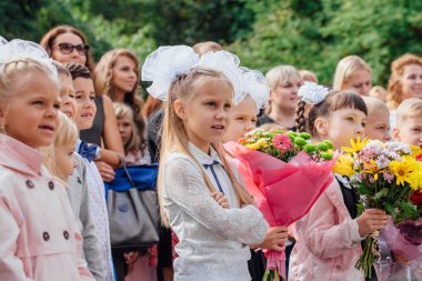 Novokuznetsk, Kemerovo Region, Rusya-Eyl, 1, 2018: Eylül ilk-Rusya bilgi günü.