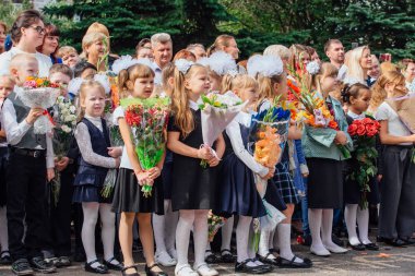 Novokuznetsk, Kemerovo Region, Rusya-Eyl, 1, 2018: Eylül ilk-Rusya bilgi günü.